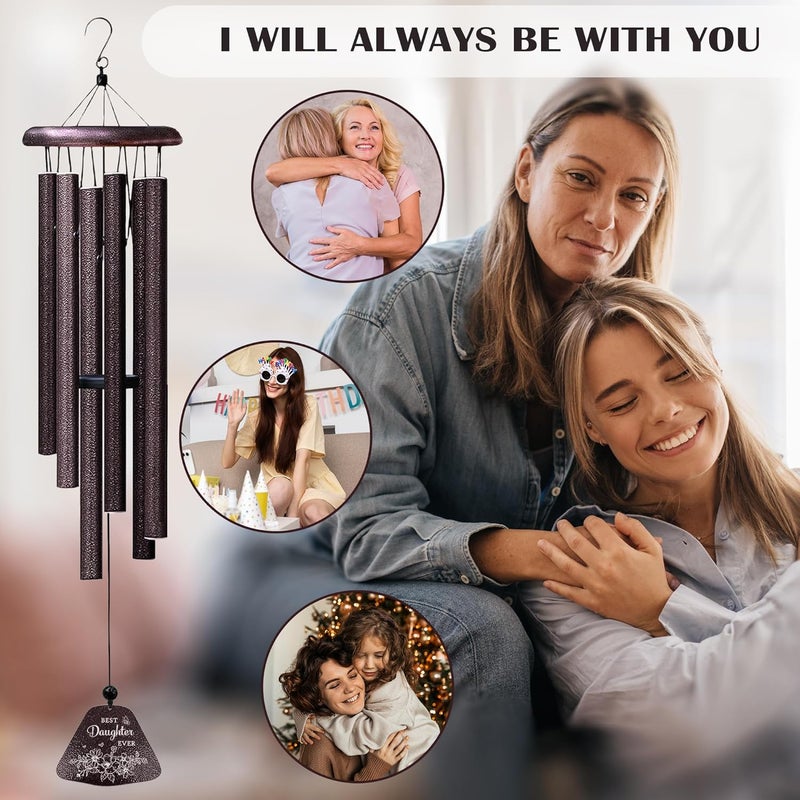 Yesruby Daughter Gifts from Mom Dad, Daughters Birthday Gifts, Daughter 32” Wind Chimes for Birthday Graduation Christmas Valentines Mothers Day - Image 4